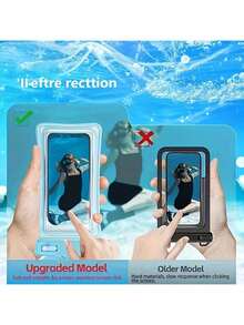 3pcs High-Quality Waterproof Phone Pouches, Thickened Plastic Waterproof Storage Bags, Compatible With Touchscreen Phones, Waterproof Design, Suitable For Diving, Swimming, Beach, Cruise And Pool Parties, Lightweight Summer Outdoor Travel Essential, Also Perfect For Easter, Mother's Day And Graduation Trips - Multicolor - View 5