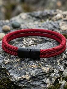 1pc Men's Double Layer Braided Bracelet, Unisex, Couple Bracelet, Multi-Color Casual Daily Fashion Accessory - Woven Bracelet - View 2