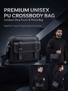 PU Crossbody Bag Unisex Japanese Style Ins Fashion Multifunctional Phone Small Shoulder Bag Casual Minimalist Backpack Camera Bag Side Bag Holiday - Crossbody Bag - View 12