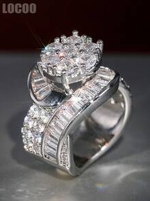1pc Romantic Cubic Zirconia Ring For Women, Wedding Engagement Party Jewelry, Valentine's Day Gift - 1# - View 12