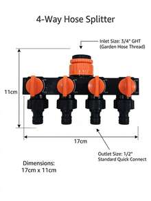 1pc Garden Hose Splitter, 4-Way Spigot Distributor, Anti-Drop With Water Design, Supply For Backyard Lawn, Outdoor RV Accessory, Stylish Gift For Camping Agriculture Landscape Irrigation Connector - View 7
