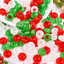 50pcs Glitter Acrylic Translucent Large Hole Sparkle Spacers, Pony Beads For DIY Beaded Pens, Hair Braiding, Jewelry Making & Holiday Craft Supplies - Random Color - View 6