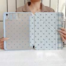 淺藍色星星格紋 Y 型支架保護平板保護套，附筆筒，相容 iPad 第 10 代 Smart Case/11(A16 2025)/相容 Galaxy S9/S7/S10+/相容 /相容 - 彩色 - 查看 2