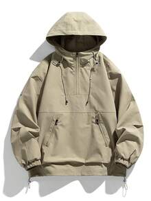 NBCT Women's Urban Casual Minimalist Utility Half-Zip Pullover Functional Jacket, Versatile Lightweight Outdoor Coat For Daily Wear, Camping And Hiking - Cheese Coffee - View 2