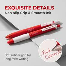 9PCS Red Theme Ballpoint Pen Set, Click-Action Snap Structure, Multiple Pen Barrel Styles, Notebook Recording, Problem Solving, Handwriting, Office Stationery Set, 0.5mm Writing Tip, Student Office Daily Note-Taking And Problem Solving Stationery Set - Sets - View 2