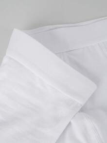 Norcotton 5pcs Men's Underwear, Fly/3D Pouch Design With Large Space And No Restriction, White Pure Cotton Fabric, Sports Extended Length Anti-Chafing - White - View 4