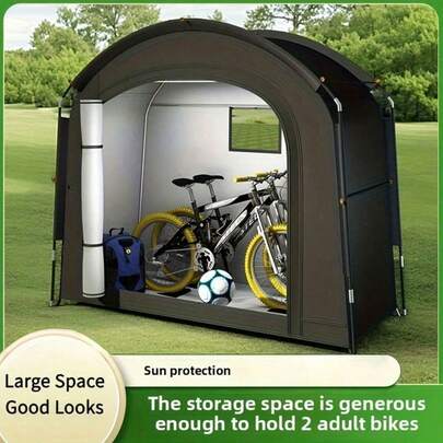 [Fits 2-3 Bicycles] Extra Large Outdoor Bicycle Cover Tent - UV Protection, Fits 2-2 Bicycles, Portable Foldable, Suitable For Garage/Garden Storage