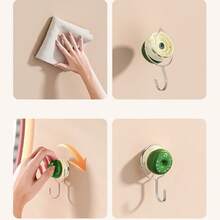2pcs New Dopamine Suction Cup Hooks, No Drilling, Strong Load-Bearing, Multi-Functional Wall Hooks For Door, Kitchen, Bathroom And Bathtub, No-Damage - View 11