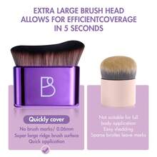 BS-MALL 2PCS Kuas Penyamakan Tubuh Ukuran Besar untuk Menutupi Alas Bedak dan Kontur Kosmetik Tubuh, Kuas Kabuki Berkilau untuk Penyamakan Sendiri - Purple - View 3