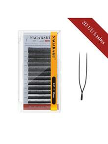 12 Lines 0.07 C D NAGARAKU U Shape YY 2D UU Soft Light Natural Eyelash Extensions Parallel Makeup Supplies False Eyelashes - C - View 6