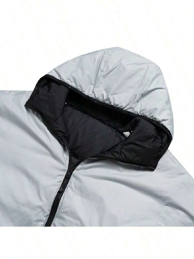 Adidas 男士羽絨外套 3S RVSB D JKT 舒適連帽日常戶外休閒雙面羽絨外套 KC2490 - 黑色 - 查看 6