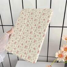 蕾絲粉色小碎花 Y 型支架保護平板保護套，附筆槽，相容 iPad 第 10 代 Smart Case/11(A16 2025)/相容 Galaxy S9/S7/S10+/相容 /相容 - 彩色 - 查看 3