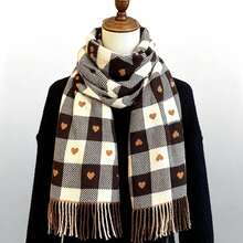 1 Women's Christmas Gift Scarf - Luxury Plush Shawl, Winter Warm Neck Scarf, Valentine's Day Gift - Multicolor - View 2