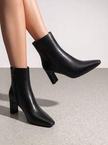 Women Ankle Boots & Booties - Black - PU - View 4