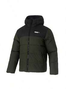 Puma Jaket Bulu Angsa Pria COLORBLOCK Ringan, Sederhana, Lembut, Nyaman, Jaket Bulu Angsa untuk Aktivitas Luar Ruangan Sehari-hari 694699-70 - Hitam-Zaitun Tua - View 1