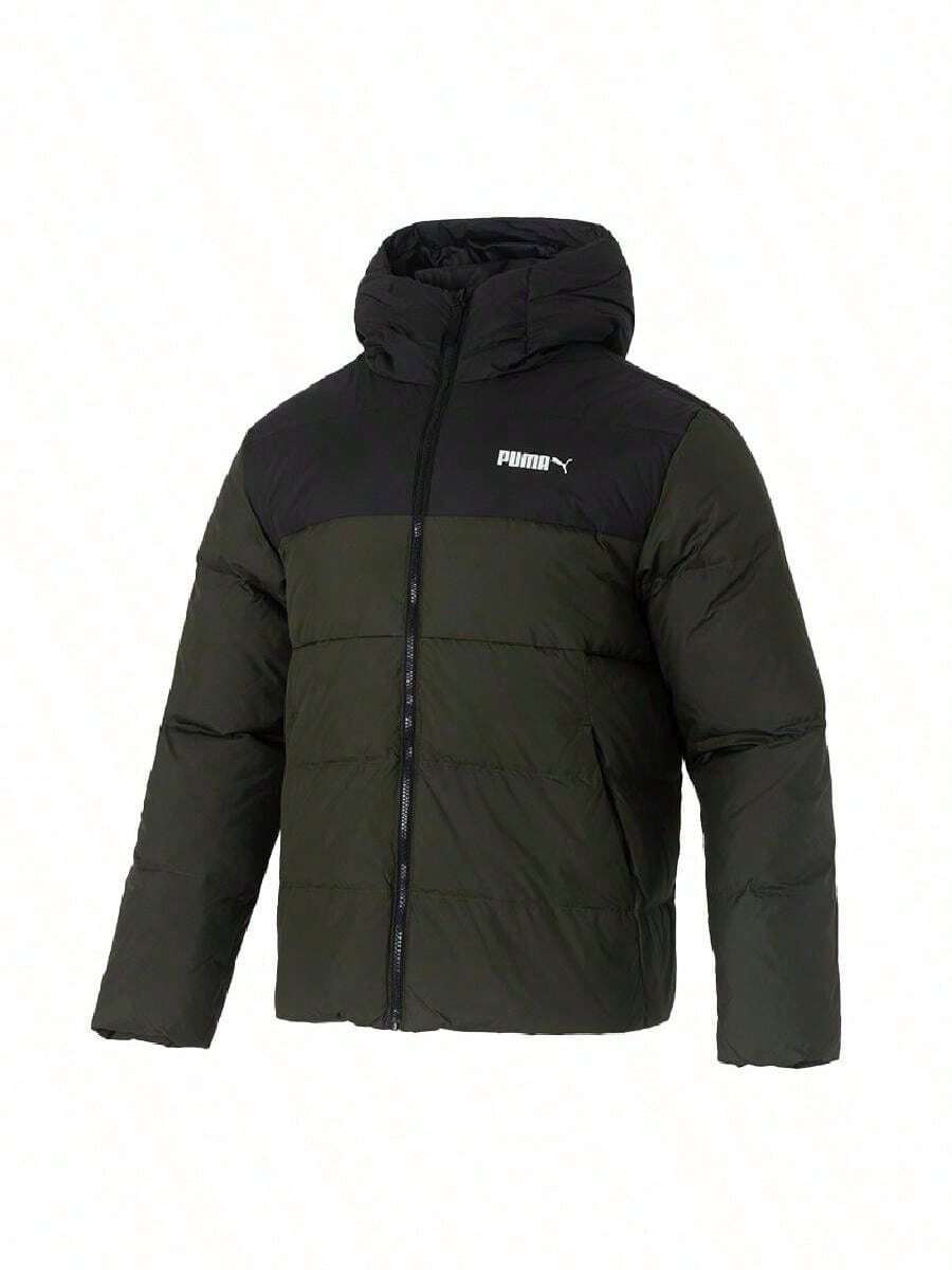 Puma Jaket Bulu Angsa Pria COLORBLOCK Ringan, Sederhana, Lembut, Nyaman, Jaket Bulu Angsa untuk Aktivitas Luar Ruangan Sehari-hari 694699-70 - Hitam-Zaitun Tua - View 1