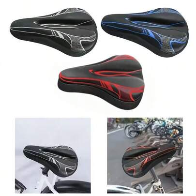 1 pieza Funda de asiento de bicicleta, Funda de asiento de bicicleta de carretera acolchada cómoda y suave, Ajustable unisex fija para ejercicio, Accesorios de ciclismo, Funda de asiento de bicicleta de montaña