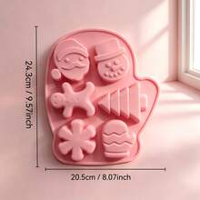 Christmas Silicone Mold 2 Pieces Set (Random Color) With Santa, Reindeer, Snowman, Sleigh, Gingerbread Man, Christmas Tree Shapes, Reusable For Plaster, Handmade Soap, Resin, DIY Crafts & Party Decor. - Christmas Reindeer + Gloves 2-piece Set - View 3