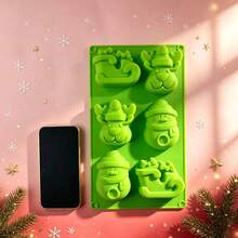 Christmas Silicone Mold 2 Pieces Set (Random Color) With Santa, Reindeer, Snowman, Sleigh, Gingerbread Man, Christmas Tree Shapes, Reusable For Plaster, Handmade Soap, Resin, DIY Crafts & Party Decor. - Christmas Reindeer + Gloves 2-piece Set - View 5