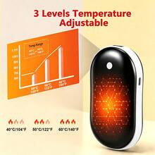 Portable Hand Warmer Rechargeable Pocket Heater Function USB Charging Heater Hand Warmer 2600mAh*2 Large Capacity USB Pocket - 5200mAh - View 3