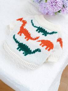 1件寵物衣服 狗貓服裝 柔軟舒適彩色恐龍毛衣 適合小型犬與中型犬 幼犬 吉娃娃 - 彩色 - 查看 4