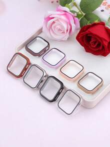 8件組 PC+強化玻璃 2合1 手錶保護殼，適用於 40mm、41mm、42mm、44mm、45mm、46mm、49mm 機型，時尚運動休閒風，防震耐用，觸控靈敏，易於佩戴，兼容 Series Ultra/12/11/10/9/8/4/6/5/4/SE，適用於 男款與女款手錶殼 - 多色套裝9 - 查看 19
