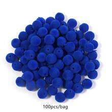 100pcs/Pack 8mm Flocked Resin Straight Hole Beads DIY Handmade Phone Chain Necklace Bracelet Autumn/Winter - Flocked Resin Beads - View 15