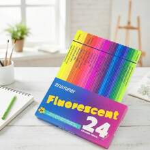 24/50 Fluorescent Colored Pencils, ArtSupplies, Neon Pencil Set, Great Coloring Book, Classroom Pencils - 24-color Fluorescent Pencils - View 1