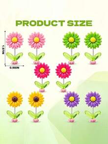 5Pcs Christmas Gift Spring Wobble Daisy Sunflower Car Dashboard Ornament, Cute Colorful Shaking Head Flower Decor, Adhesive Swing Flower For Car Interior, Desk, Monitor, Home Office Decor, Holiday Gift For Car Lovers - Multicolor - View 5