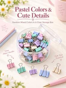 Clips de sujeción de metal con diseño de macaron en colores miniatura, clips de papel de metal multicolor, clips organizadores de archivos multifuncionales, suministros de papelería para escritorio escolar y de oficina - color morandy - Ver 6