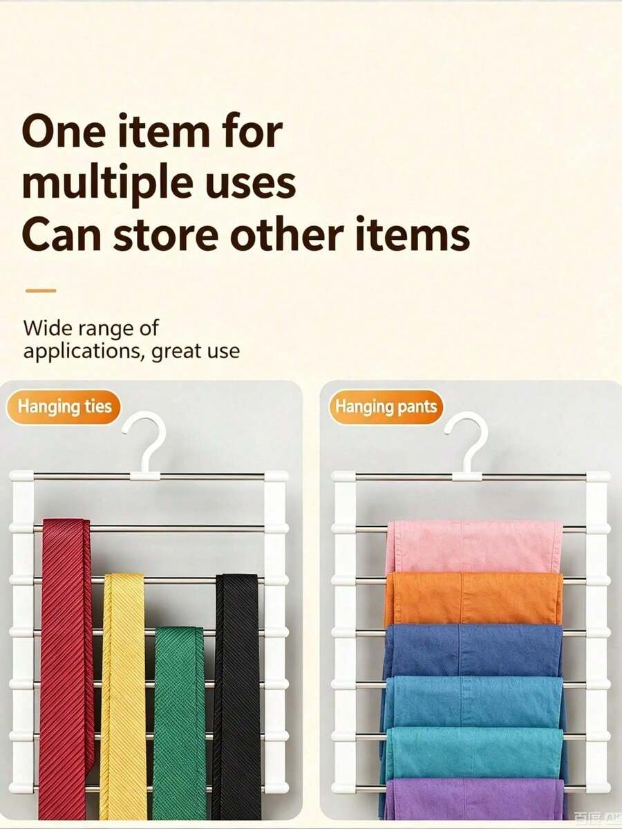 15pcs Multi-Layer Pants Rack, Foldable Multi-Layer Pants Hanger, Space-Saving Foldable Trapezoid Pants Rack, Non-Slip Multi-Rod Clothing Storage Organizer, Wrinkle-Free Closet Hanger, Suitable For Jeans, Leggings, Trousers, Scarves And Home Clothing