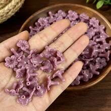 20pcs Multicolor Puakenikeni Flower Beads, Resin And Synthetic Coral Pink Hawaiian Style Flower Beads, Summer Theme Flower Straight Hole Beads - Multicolor - View 24