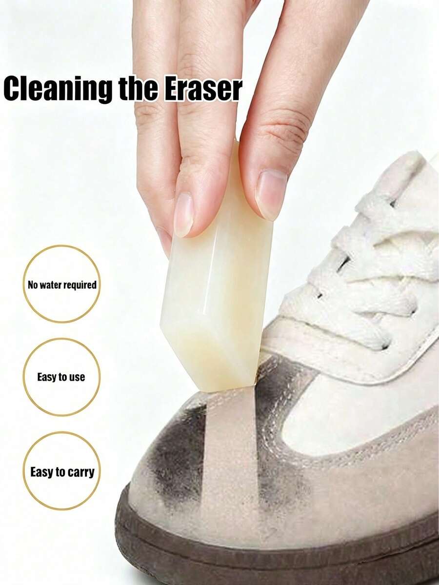 1/2pcs Waterless Portable Suede Shoe Cleaner, Suitable For Leather/Suede Sneakers, Travel Shoes Care Tool, Non-Abrasive, Applicable To Sneakers, Clothing, Glass, Walls, Floors, Furniture . Multi-Functional Dry Cleaning Tool, Gentle Fabric Care, ABS Material, Christmas Theme, Related To Campus Life, Cleaning Supplies, Household Items, Cleaning Brush