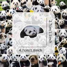 61pcs Floral Panda Stickers - Waterproof Vinyl Decals With Cute Panda And Flower Patterns Suitable For Laptops, Water Bottles, Luggage And DIY Crafts Perfect For Animal And Nature Lovers To Add Fun And Cute Decoration To Everyday Items - Multicolor - View 5
