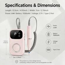 2-In-1 Electric Nail Drill With Built-In UV-LED Gel Curing Light, 50-Speed Adjustable Nail Machine, Complete Drill Bit Set, Portable Waist Clip Nail File, Suitable For Nail Enthusiasts, Beginners, Home Manicure, Travel And Small Nail Studios - A - View 11