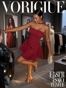 Women Short Dresses - Burgundy - View 2