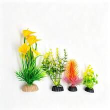 水族箱裝飾套組，塑膠人造草裝飾飾品，水族景觀人造植物 - B - 查看 4