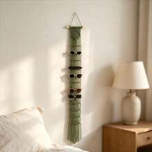 1 buah Gantungan Kacamata Makrame Buatan Tangan, Rak Penyimpanan Kacamata Anyaman Gaya Bohemian dengan Rumbai, Rak Penyimpanan Kacamata Gantung Dinding untuk Kamar Tidur, Lemari, Dekorasi Rumah - MultiWarna - View 9