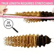 VALLBEST Boho Braids Miracle Knots Hair Human Crochet Hair Deep Wave 18 Inch 120g Ombre Feather Crochet Human Hair For Women Pre-Separated Invisible Wet And Way Crochet Hair Extensions T4/27# - Multicolor - View 5