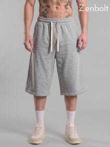 ZenBolt Men's Winter Fleece Lined All-Match Casual Pants - Solid Color, Slim Fit, Adjustable Drawstring; Versatile Classic - Light Grey - View 3