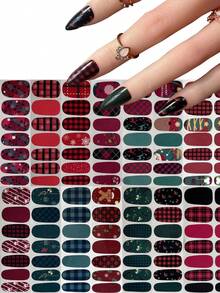Christmas Winter Snowflake Snowman Christmas Tree Versatile Mix & Match Full Cover Nail Stickers With Nail File - Multicolor - View 17