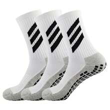 1/5/6/8 Pairs Men's Mid-Calf Silicone Anti-Slip Breathable Comfortable Sports Socks, Suitable For Basketball, Football, Running - Black and White - View 5