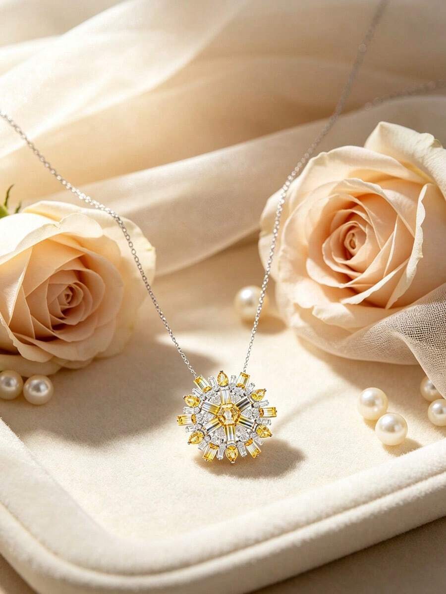 Swarovski Idyllia Series Women's Floral Necklace, High-End Crystal Pendant, Luxury Jewelry Accessory, Gift Jewelry - Multicolor - View 1