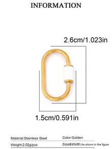 1pc Stainless Steel Oval Threaded Clasp Hook Spiral Buckle, DIY Jewelry Necklace Bracelet Making Accessories - DIY Buttons - View 13