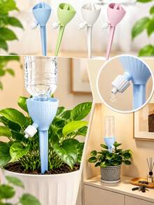 Adjustable Automatic Plant Watering Drip Stake, Self-Watering Watering Device For Potted Plants With Valve Speed Control, Indoor/Outdoor Flower Pot Seepage Irrigator, Gardening Travel Plant Irrigation Tool, Multi-Color Automatic Watering Drip Stake - Multicolor - View 1
