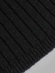 Cardigan Wanita Leher V, Atasan Lengan Panjang Ramping dengan Kancing Logam, Jaket Rajut Pas Badan dengan Hem Melengkung untuk Pakaian Dalam & Luar Sepanjang Tahun - Hitam - View 5