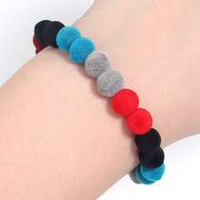 100pcs/Pack 8mm Flocked Resin Straight Hole Beads DIY Handmade Phone Chain Necklace Bracelet Autumn/Winter - Flocked Resin Beads - View 4