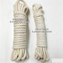 Tali Katun Berongga 6mm, 5m/Gulungan, Cocok untuk Pinggang Celana, Pegangan Tas Selempang Kecil, Berbagai Dekorasi dan Pengikat, dan untuk keperluan Ritel. - Tali inti tembus 6mm - View 8
