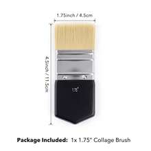 3 Pieces Collage Brush Set, 0.75", 1.25" & 1.75" Soft Nylon Flat Brushes For Collage Medium, Decoupage, Scrapbooking, Journaling & Mixed Media - A - View 14