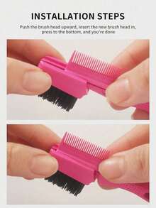 1 Set Multi-Function Hairline Styling Comb, Stainless Steel Needle Frizz Brush Set, Professional Salon Frizz Smoothing Tool, Bathroom Accessory Bathrobe Hair Accessory, Essential Hair Styling Product For Girls Back To School And Travel - Multicolor - View 6